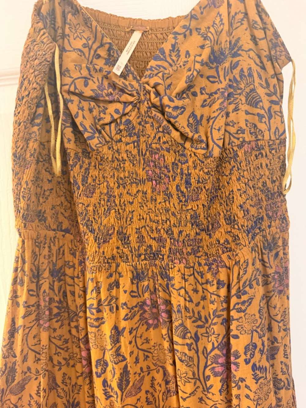 Bohemian Floral Maxi Dress in Mustard - Picture 3 of 3